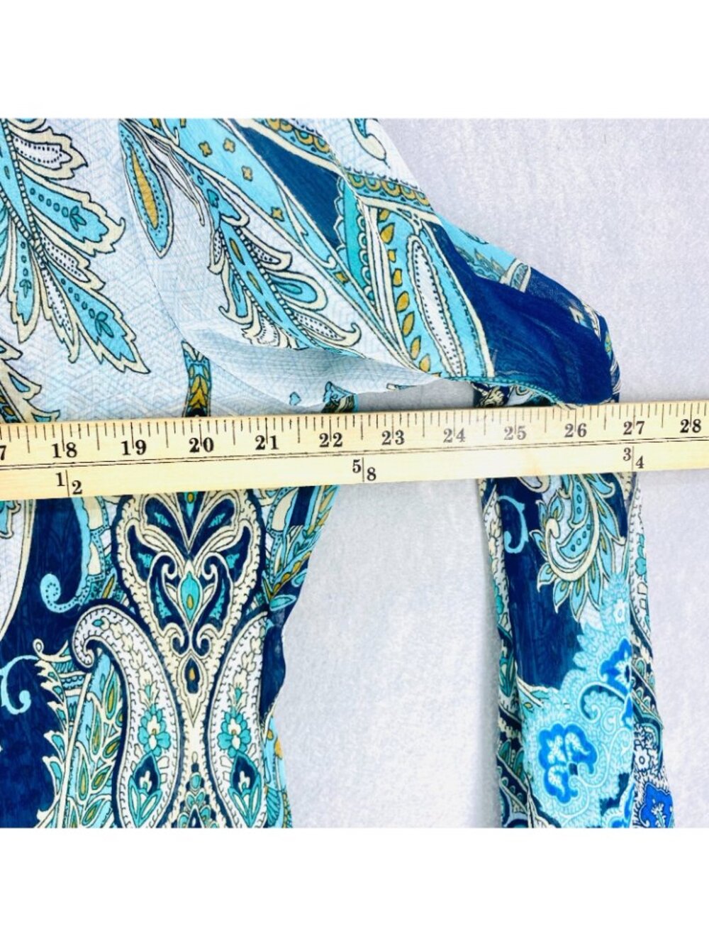 Rose Olive Cottagecore Top Womens L Blue Floral Blouse Lightweight Feminine - Picture 8 of 11